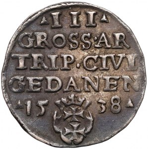 Zygmunt I Stary, Trojak Gdańsk 1538 - b. ładny