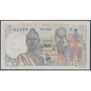 Francuska Afryka Zachodnia, 5 franków 1943