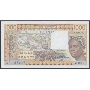 West Africa States, Ivory Coast, 1.000 Francs 1990