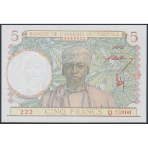 French West Africa, 5 Francs 1943
