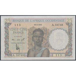 French West Africa, 25 Francs 1953