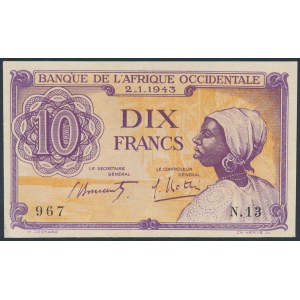 Francuska Afryka Zachodnia, 10 franków 1943