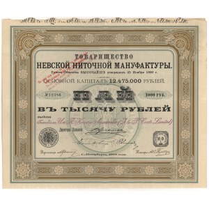 Rosja, NEWSKA WYTWÓRNIA NICI, Akcja na 1.000 rubli 1900