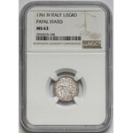 Italy, Papacy, Clement XIII, 1/2 Grosso 1761 - NGC MS63