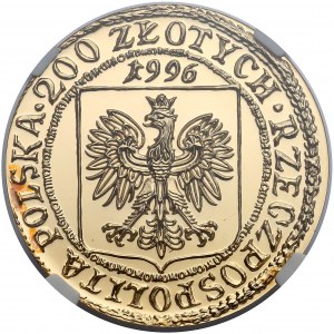 200 złotych 1996 Tysiąclecie Gdańska - NGC PF70 UC