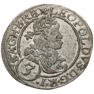 Austria, Leopold I, 3 krajcary 1664-CA, Wiedeń