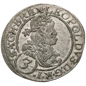 Austria, Leopold I - Holy Roman Emperor, 3 Kreuzer 1664-CA, Vienna