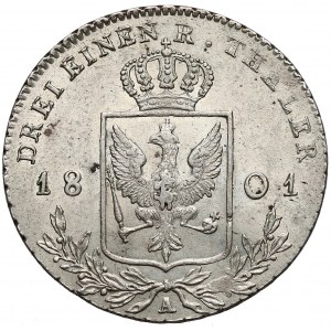 Niemcy, Prusy, Fryderyk Wilhelm III, 1/3 talara 1801-A - b. ładne