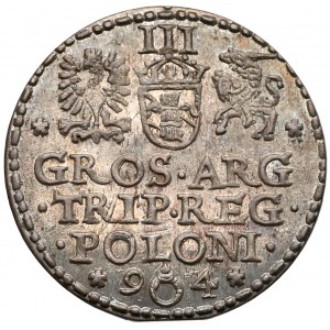 Zygmunt III Waza, Trojak Malbork 1594 - 9o4 - piękny i rzadki