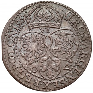 Zygmunt III Waza, Szóstak Malbork 1599 - duża głowa - ładny