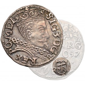 Zygmunt III Waza, Trojak Lublin 1597 - monogram w tarczy - rzadki