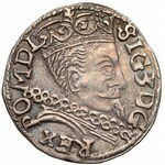 Zygmunt III Waza, Trojak Lublin 1597 - monogram w tarczy - rzadki