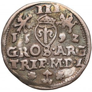 Zygmunt III Waza, Trojak Wilno 1592 - ślad po dziurze