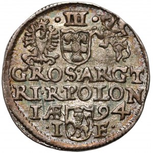 Zygmunt III Waza, Trojak Olkusz 1594 - b. ładny