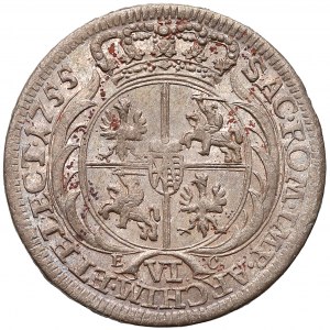 August III Sas, Szóstak Lipsk 1755 - mała głowa