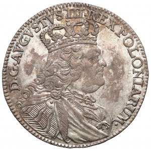 August III Sas, Ort Lipsk 1754 EC - szerokie (mniejsza głowa)