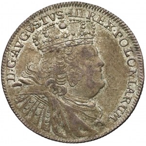 August III Sas, Ort Lipsk 1755 EC - korona bez podszycia