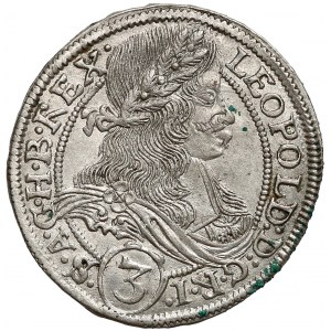 Leopold I, 3 krajcary Kłodzko 1665 FBL - rzadka