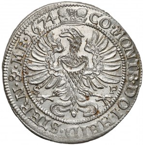 Sylwiusz Fryderyk, 6 krajcarów Oleśnica 1674 SP