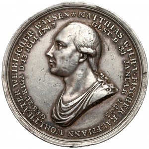 Lettland, Medaille auf den Tod Matthias Wilhelm von Fischer (FR. LOOS)