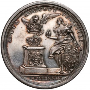 Friedrich August II. / August III., Medaille auf seine Wahl zum König des Polens 1733