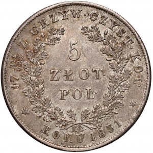 Powstanie Listopadowe, 5 złotych 1831 KG