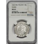 Jan II Kazimierz, Ort Toruń 1663 - NGC MS63