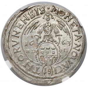 Jan II Kazimierz, Ort Toruń 1663 - PIĘKNY - NGC MS62