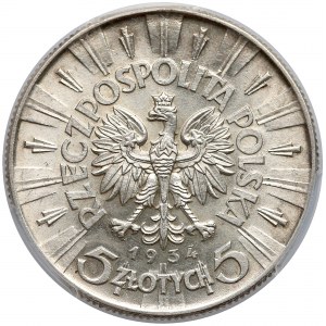 Piłsudski 5 złotych 1934 - PCGS MS62