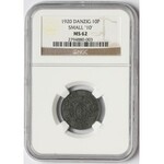 Gdańsk, 10 fenigów 1920 - 55 perełek - NGC MS62