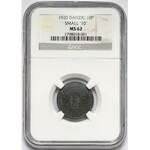 Gdańsk, 10 fenigów 1920 - 61 perełek - NGC MS62
