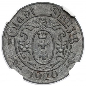Gdańsk, 10 fenigów 1920 - 56 perełek - NGC MS62