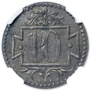 Gdańsk, 10 fenigów 1920 - 60 perełek - NGC MS63