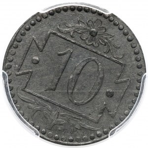 Gdańsk SKRĘTKA 10 fenigów 1920 - 58 perełek - PCGS AU55