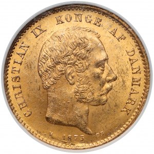 Dania, Chrystian IX, 20 koron 1873 - NGC MS62