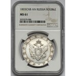 Russia, Alexander I, Ruble 1803 СПБ - AИ, Petersburg - NGC MS61