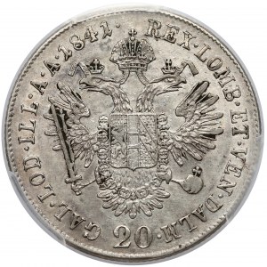 Austria, Ferdinand I of Austria, 20 Kreuzer 1841-A, Vienna - PCGS AU53