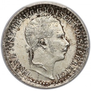 Austria, Franciszek Józef I, 5 krajcarów 1859-M, Mediolan - PCGS AU58