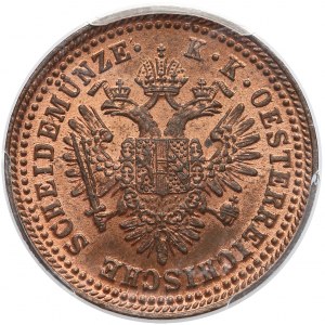 Austria, Franciszek Józef I, 1 krajcar 1851-A, Wiedeń - PCGS MS65 RB