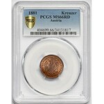 Österreich, Franz Joseph I., 1 Kreuzer 1881, Wien - PCGS MS66 RD