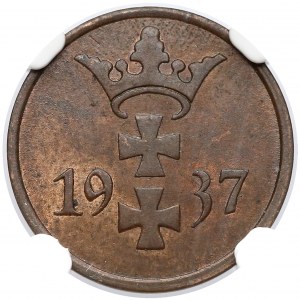 Gdańsk, 1 fenig 1937 - NGC MS62 BN