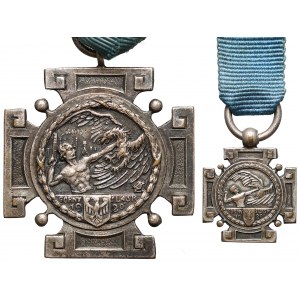 Honorowy Krzyż Plebiscytowy wraz z miniaturą z 1921 roku
