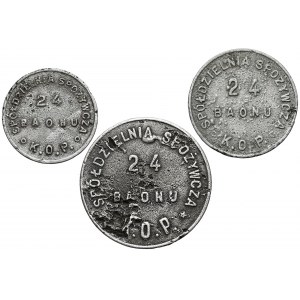 Sejny, 24 BAON K.O.P. - od 10 groszy do 1 złoty - zestaw (3szt)