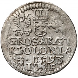 Zygmunt III Waza, Trojak Olkusz 1593 - ruszt z lewej - b. rzadki