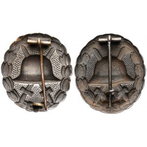 Two Wound Badges tyoe 1918: silver & black