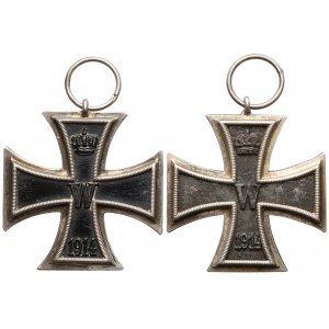 Set of two Iron Crosses 2nd Class 1914