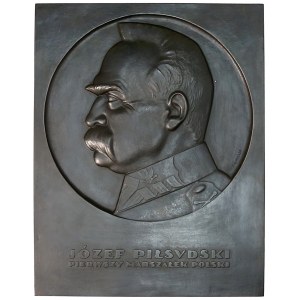 Plakieta MW (28 x 36cm) Józef Piłsudski Pierwszy Marszałek (Aumiller) - rzadkość (~3 szt)
