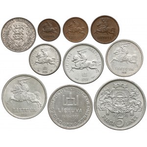 Estonia, Litwa, Łotwa, zestaw monet 1925-1938 (10szt)