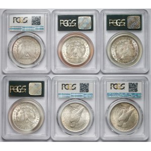 USA, Dollar 1897-1923, Philadelphia - Morgan & Peace Dollar - set (6pcs)