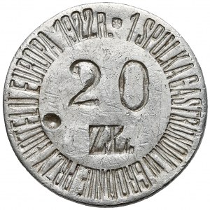 Grodno, Hotel EUROPA - 20 złotych 1922 - rzadki